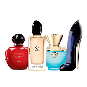 Coffret 4 Parfums - Good Girl, Dior HYPNOTIC POISON, Giorgio Armani SÌ et Versace DYLAN TURQUOISE 100ml (ACHETEZ 1, OBTENEZ 4)